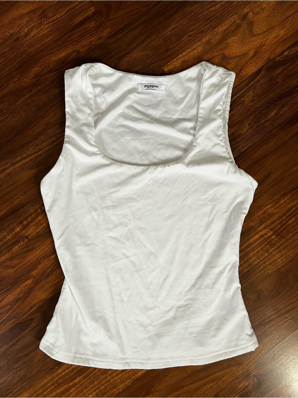 zeagoo White Scoop Neck Tank Top for Women